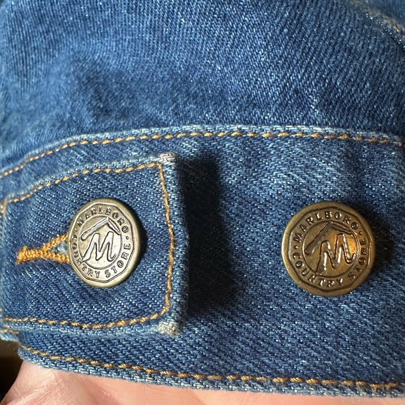 1970s Marlboro Country Store Denim Jacket Leather Collar - Picture 6 of 6
